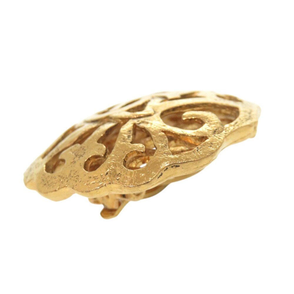 CHANEL Authentic Vintage Gold Logo Earrings - Picture 6 of 6